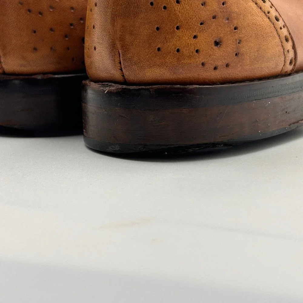 VTG Thornton Bay Kiltie Loafers Men 10 Brown Leather Brogue Made in Italy Preppy